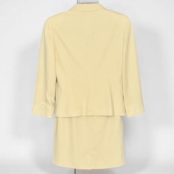 Vintage Jessica Ash New York Yellow Pinstripe Career Suit Skirt & Blazer Size 14 - Picture 8 of 13